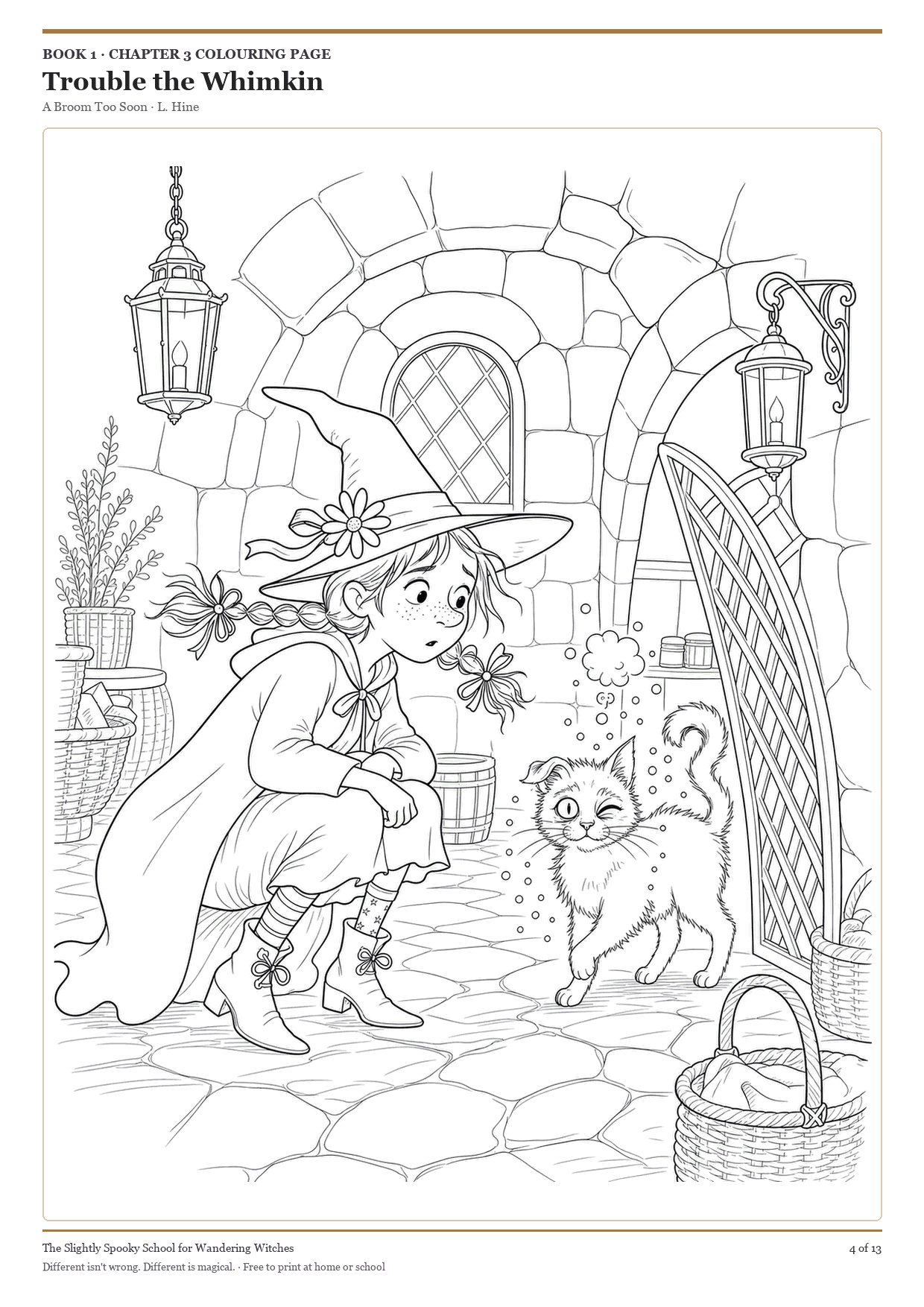 Trouble the Whimkin colouring page