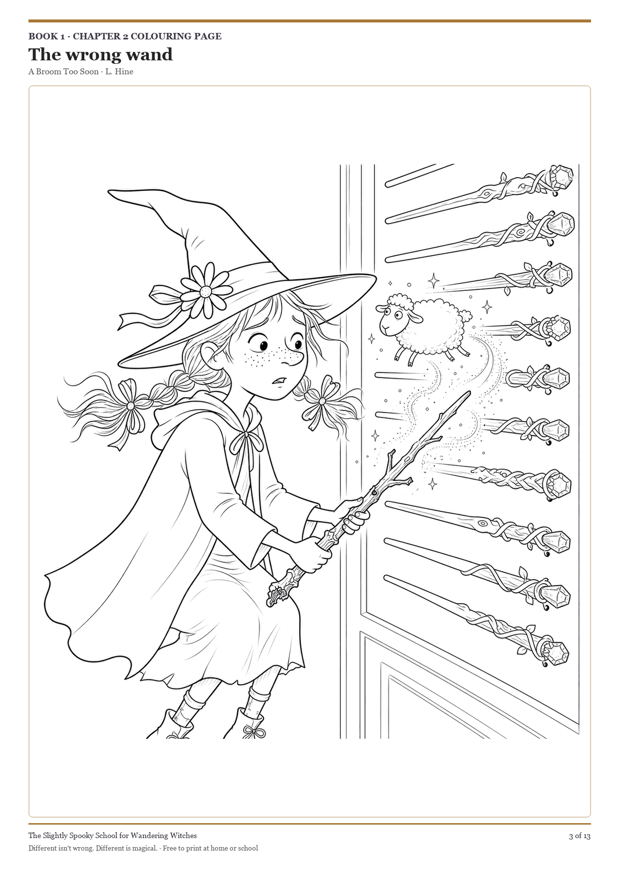 The wrong wand colouring page