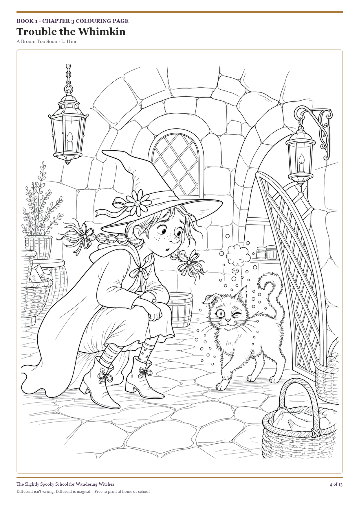 Trouble the Whimkin colouring page